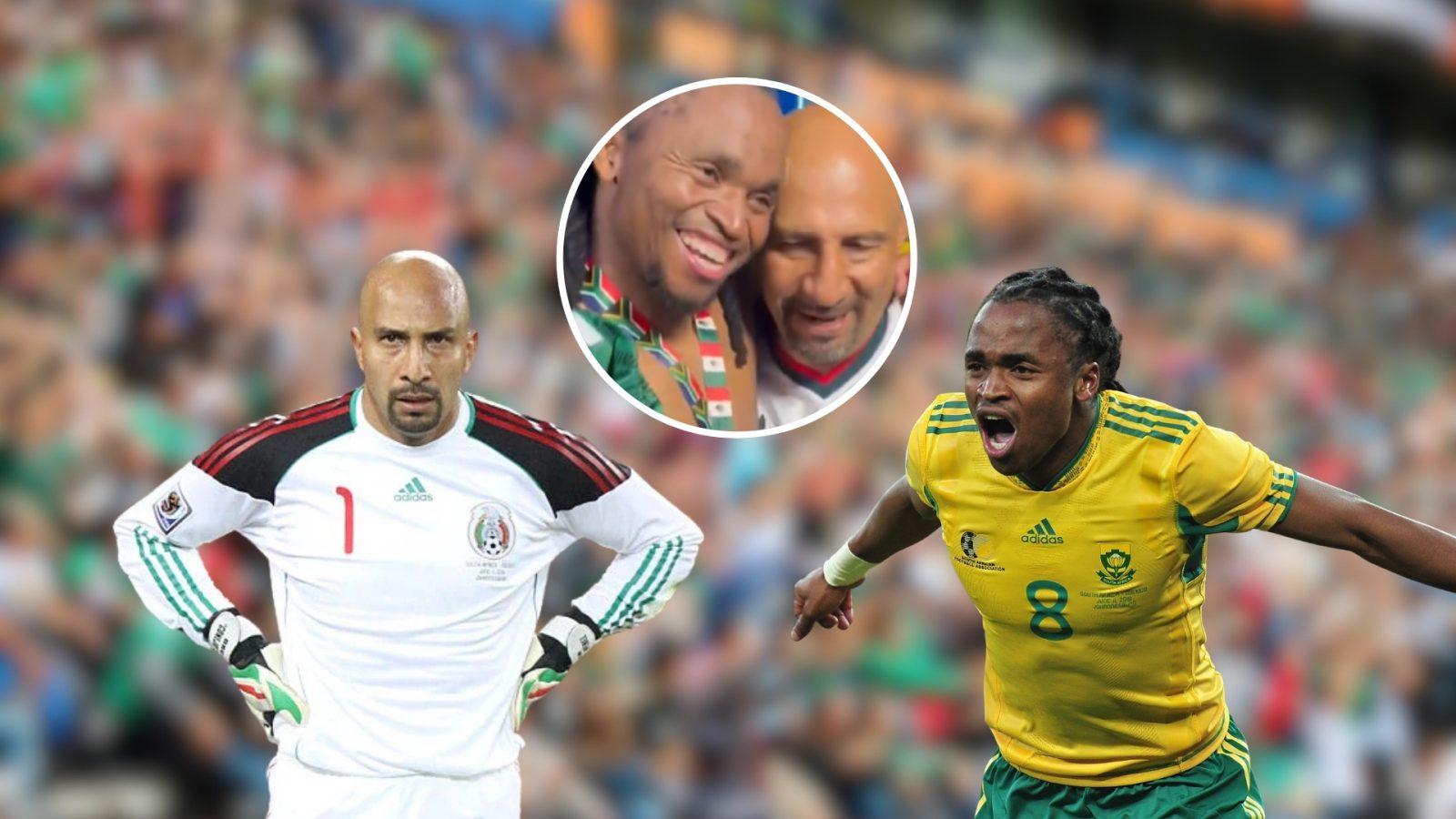 El Conejo Pérez y Siphiwe Tshabalala se reencontraron después del juego que protagonizaron 16 años atrás para el Mundial de Sudáfrica 2010.