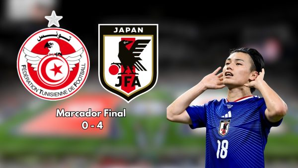 Japón celebró el juego número 1000 en la historia de la Copa del Mundo con una goleada sobre Túnez de 4-0.