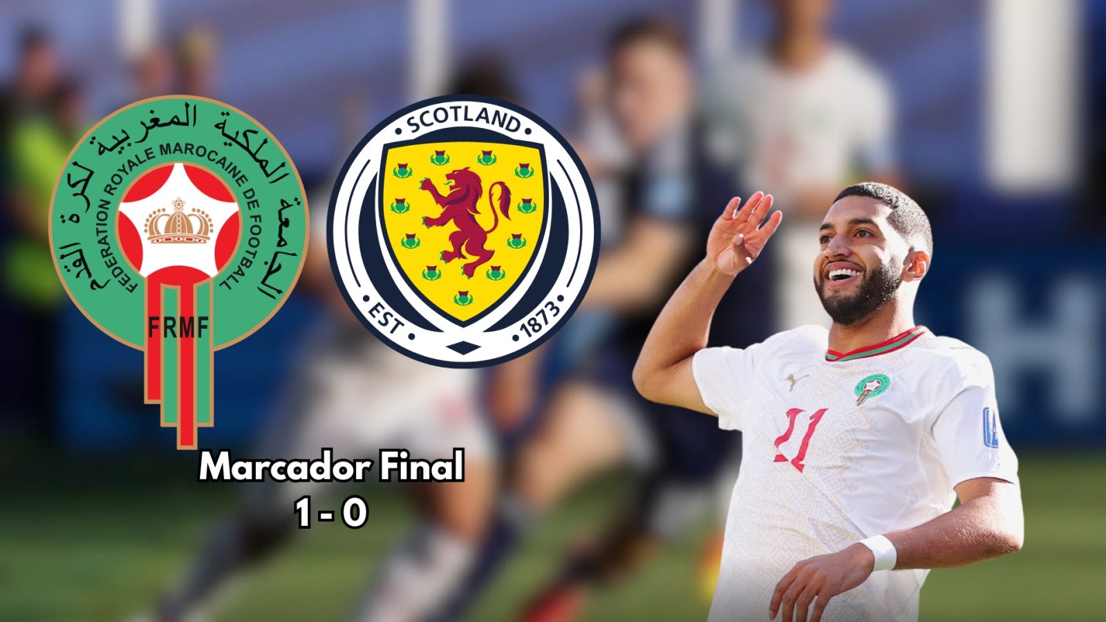 La Selección de Marruecos sacó un triunfo sufrido sobre Escocia para tomar el liderato momentáneo del Grupo C.