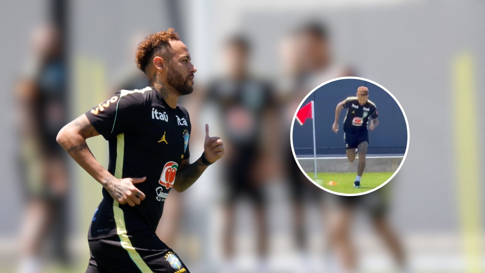 Neymar volvió a entrenar en el campo después de casi un mes y la esperanza de la afición de Brasil es verlo una última vez para el Mundial 2026.