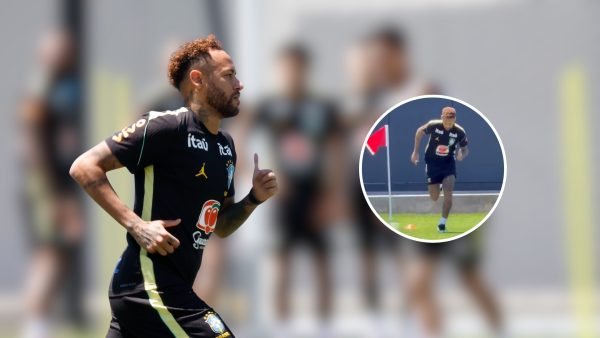 Neymar volvió a entrenar en el campo después de casi un mes y la esperanza de la afición de Brasil es verlo una última vez para el Mundial 2026.