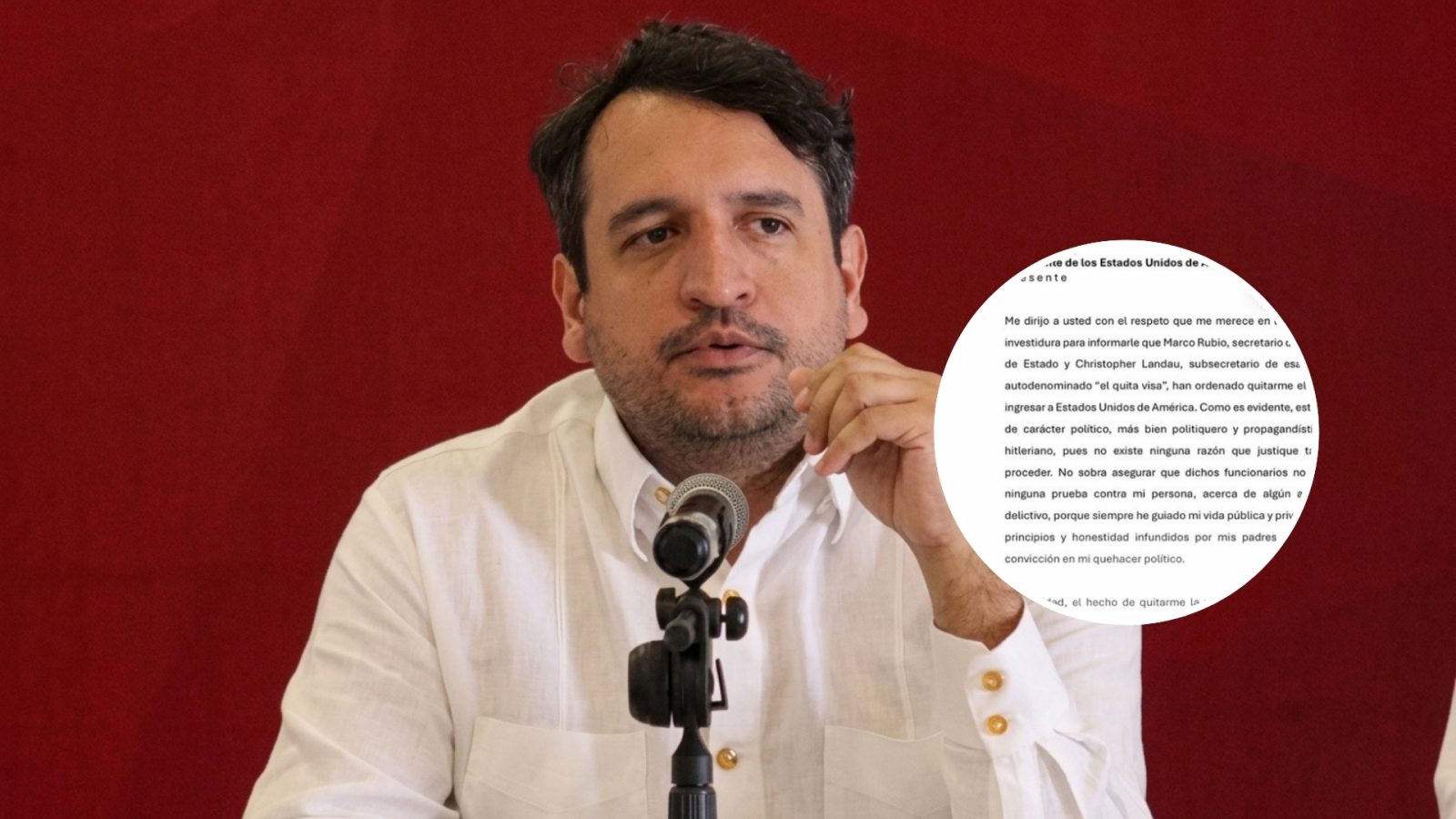 Andy López, hijo del ex presidente Andrés Manuel López Obrador, denunció que el gobierno de Estados Unidos le revocó su visa.