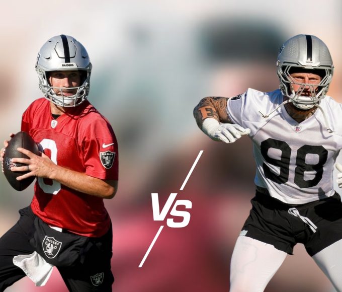 Kirk Cousins y Maxx Crosby protagonizaron un momento de máxima tensión durante el entrenamiento de los Raiders de este viernes.