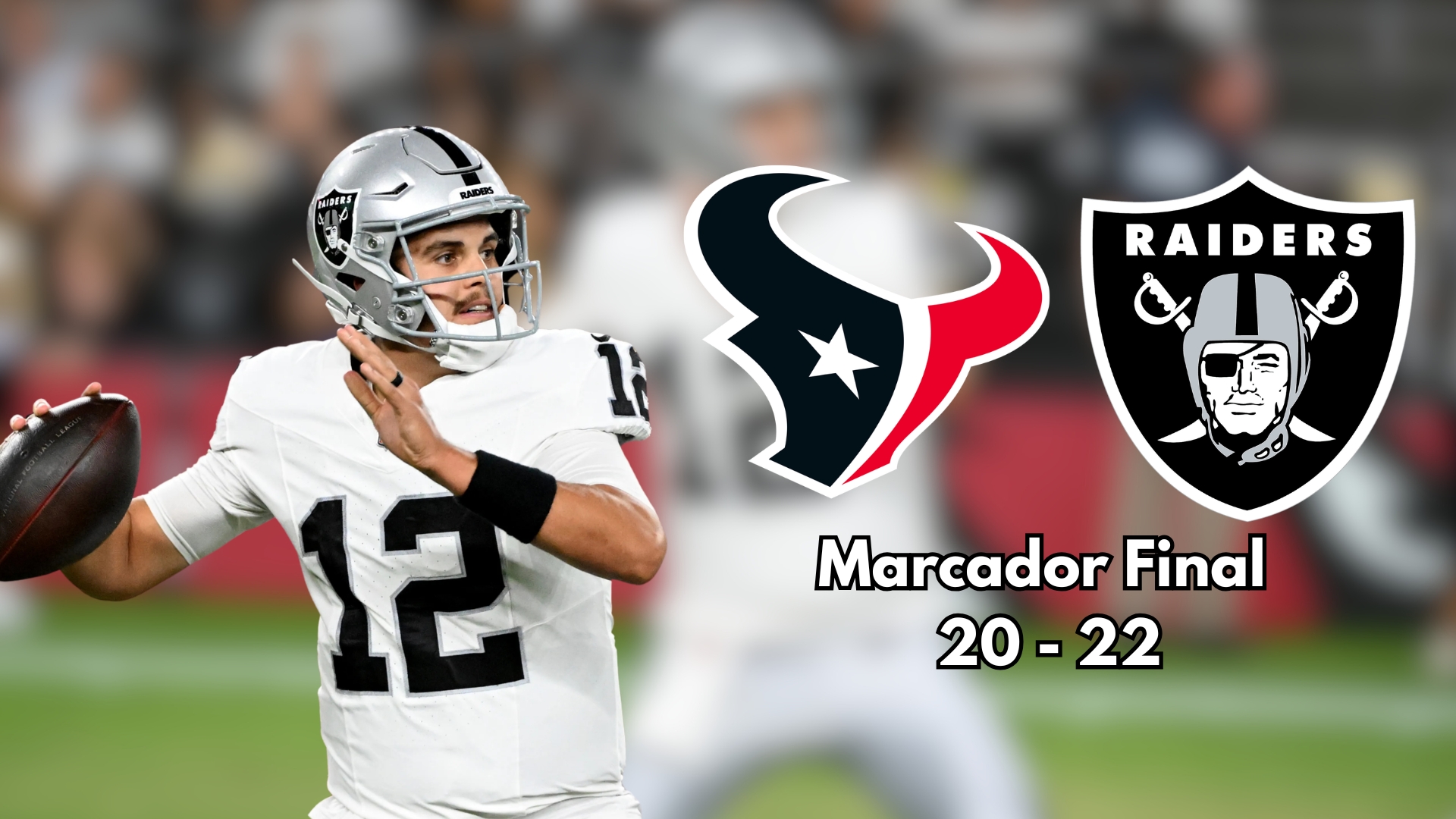 Los Raiders lograron venir de atrás después de ir abajo en el marcador hasta por 20 puntos de diferencia con los Texans.