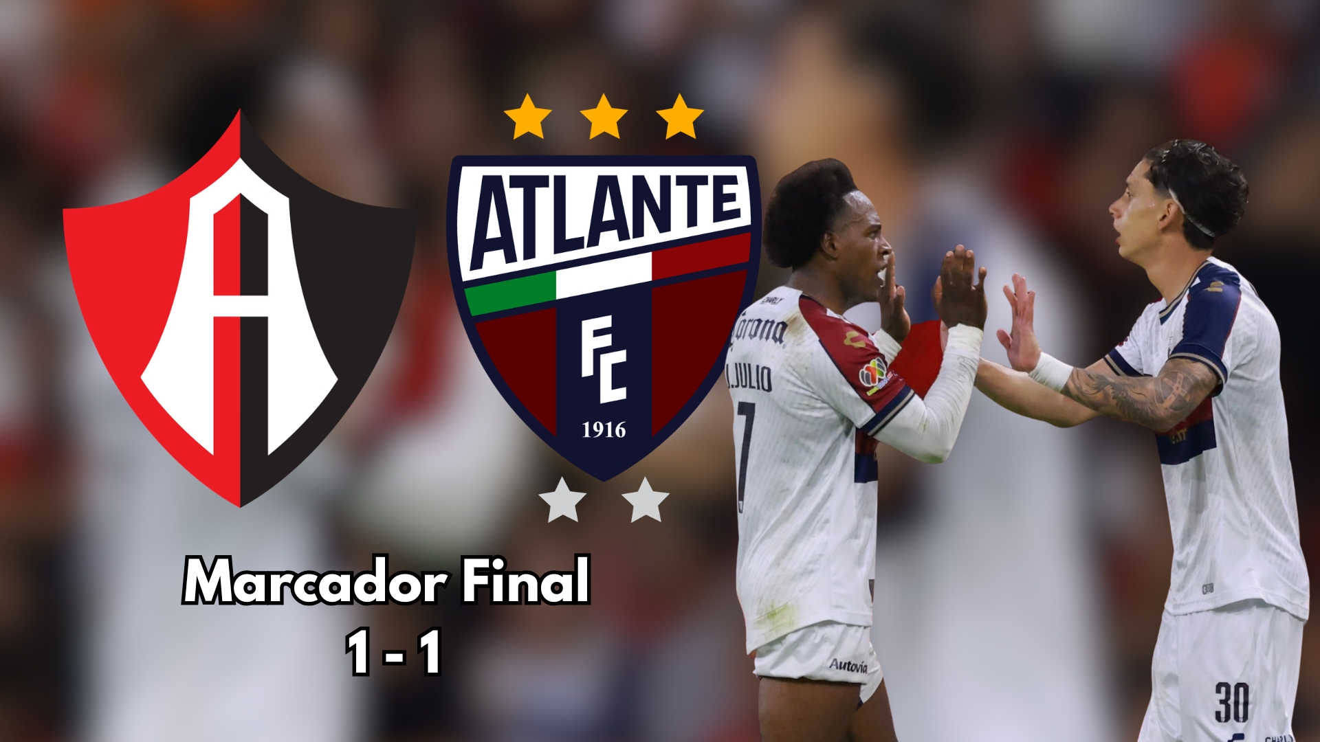 Atlante logró reponerse de un gol tempranero de Atlas y pese a un penal fallado, rescató un punto de su visita a Guadalajara.