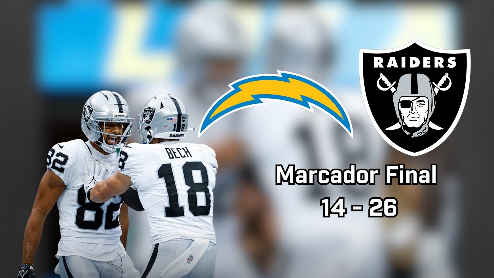 Los Raiders derrotaron a los Chargers en Los Angeles, con una nueva gran actuación de Kirk Cousins.