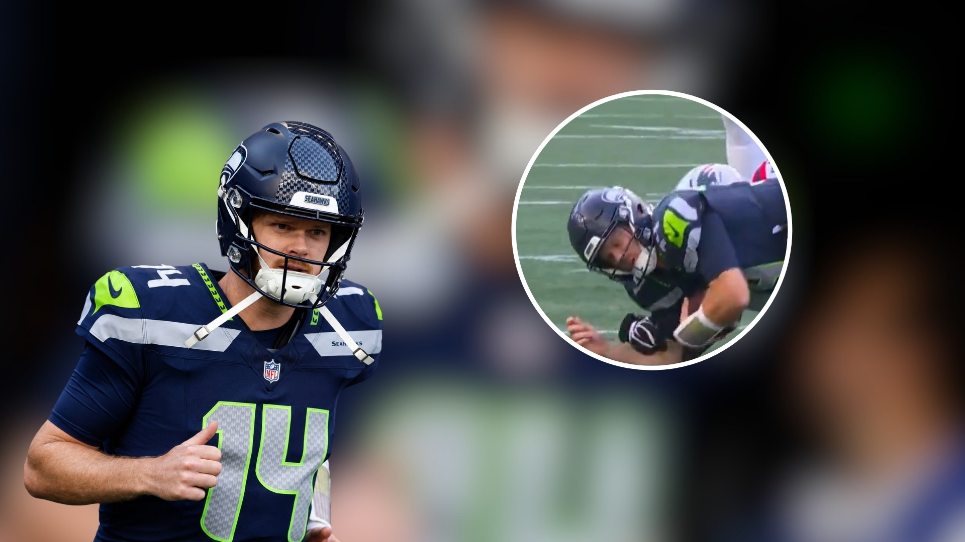 Sam Darnold no pudo continuar el juego después de una aparatosa caída tras sufrir su primer captura de la temporada 2026 de la NFL.