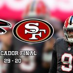 Los 49ers perdieron su racha de victorias en la NFL y sufrieron su primer descalabro de la temporada en su visita a los Falcons.